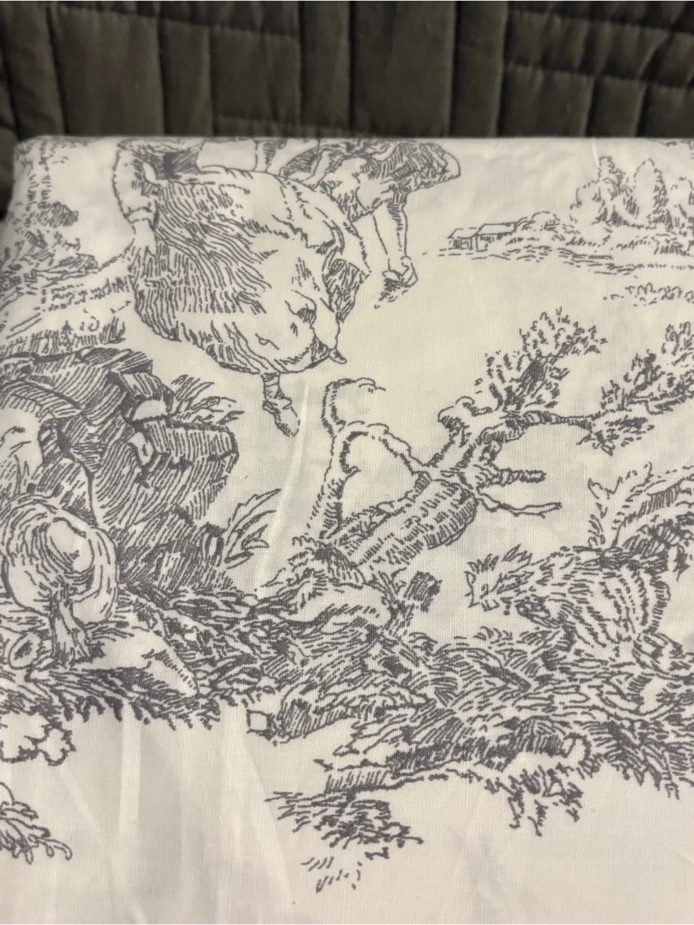 Cabbages & Roses LONDON Country Toile Slate Grey 4-Piece King Sheet Set NEW